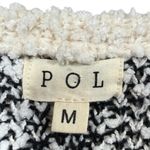 POL Aztec Print Open Front Popcorn Knit Cardigan Sweater Black Cream Medium Photo 3