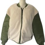 ASTR  the Label Tegan Mixed Media Jacket Olive & Cream NEW Size large Photo 3