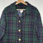 Jaclyn Smith VTG  Wool Tartan‎ Plaid Blazer Womens 12 Academia Green Jacket Ivy Photo 2