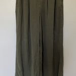 Aerie  Drapey Chill Trouser Pants Olive Green Lyocell High Waisted XS Regular Photo 0