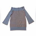 Anthropologie Gray and Orange Striped Off Shoulder Knit Top Photo 1