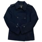 BCBGMAXAZRIA Navy Blue Short Double Breasted Wool Peacoat Size 8 Photo 0