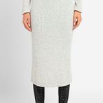 8 by YOOX Grey Wool Ribbed Midi Skirt Size XS Gray Photo 9