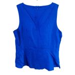 Ashley Stewart  embroidered sleeveless blouse Royal Sz 12 NWT Photo 1