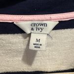 Crown & Ivy  100% Cotton Oversized Preppy Coastal Stripe Polo Shirt Medium Photo 7