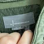 Anthropologie Sequin Shoulder Utility Shirt Jacket Olive Green Button Down XS Photo 13