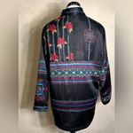 Chico's Womens 100% SILK Embroidered silk Lined Classic blazer Light Jacket|Sz:1 Photo 5