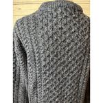 Original Aran Knit Sweater Medium 100% Merino Wool Chunky Grandpa Cableknit Purple Photo 9