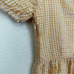 Urban Outfitters  Yellow White Gingham Puff Sleeves Mini Dress, Size SP Photo 5
