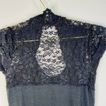 Heart soul Women's Black Lace Overlay Cap Sleeve Top Small Chic Elegant Career Photo 7