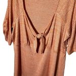 Jessica Simpson  Babydoll Top Women's 3XL Orange Ribbed Blouse Short Sleeve Photo 3