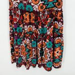 Josie‎ Natori Tiered Maxi Skirt Womens XS Multicolor Aztec Floral Lined Smocked Photo 2