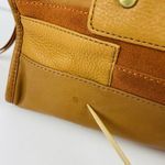 HOBO Tan Velvet Hide Suede Leather Patchwork Double Handles Satchel Shoulder Bag Brown Photo 4