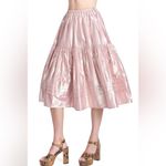 COREY LYNN CALTER Metallic Pink Tiered A Line Brita Skirt Size XS‎ Femenine Photo 5