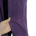 Free People  Oasis Smocked Ruffle Long Sleeve Midi Dress LARGE Dark Purple Photo 5