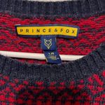Prince And Fox  red and blue sweater size large Photo 1
