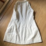 Twill Vest Mini Button Dress in White Size XS Photo 3