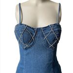 Akira Studded Stone Cami Denim Dress Photo 2