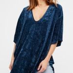 We The Free Free People blue luxe velvet oversized tunic/dress size M+ Photo 10