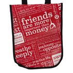 Lululemon Friends are More Important Than Money Shopping Tote Bag Red Black Photo 10