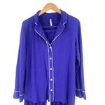 Soma  L Cool Nights Long-Sleeve Notch Collar Pajama Top & Bottom Pants Sleepwear Photo 2