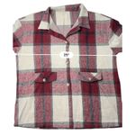 Cottagecore Collared Red Plaid Flannel BU Shirt 16W Shacket Cabincore NWT Photo 6