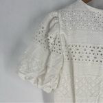 Alice + Olivia  Eyelet Lace Romper Wrap Puff Sleeve White Exposed Zipper Size‎ 6 Photo 8