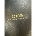 Trina Turk Medium Gathered Tote Black Double Handle & Shoulder Strap Zip Pouch Photo 1