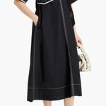 Tory Burch Diamond Topstitch Sailor Dress Black NWT Sz 2 Photo 0