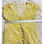 Wish  Golden Bloom Dress Women's Large Yellow Mini V-Neck Puff Sleeve Ruffle RTR Photo 9