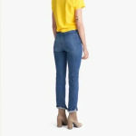 50 Mother High Waisted Rascal Ankle Slit Flip in Double Shot Espresso Blue Size 24 Photo 2