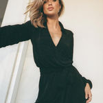 Princess Polly  Black Party Time Wrap Mini Dress 6 Photo 0