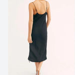 Free People  Womens Dress in Black Size Small Ruche Detail Silky Sexy Photo 1