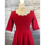 Lulus NWT  Tip the Scallops Red Scalloped Skater Dress size large Photo 8