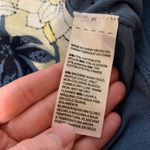 Chico's Cardigan Women's Size Large White Blue Floral Print Open Front Sweater Photo 4