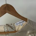 En Saison Classy Gold Shiny Mid Sleeve Blouse Size Large Photo 4