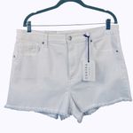 Eunina  High Rise Cut Off Lulu Short High Rise Stretch in Coco White, Size XL Photo 1