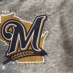 VS Pink MLB Brewers Hoodie Medium Gray Zip Rhinestone Script Milwaukee Rare Photo 3