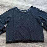 Roller Rabbit  Dark Gray Fringe Sweater Women’s Casual Boxy Photo 0