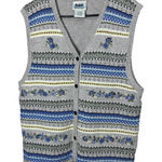 Northern Reflections Vintage  Floral Knit Vest XL Sweater‎ Button Up Top Photo 0