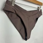 Brown Bikini Bottoms mid waist high thigh cheeky bottom Large NWOT Photo 2