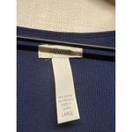 Soma  Womens Jersey Dress Sz L Blue Long Sleeve Stretch Twist Front Lounge Photo 2