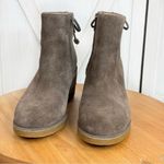UGG  Grey Suede Lace Up Ankle Boots Block‎ Heel Women Photo 2