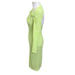Jacquemus Nodi Gingham Cutout Midi Dress Size 2 Light Green Stretch Photo 5