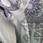 Peck & Peck  Open Front Blazer Jacket L Gray Paisley Floral‎ Button Career Boho Photo 4