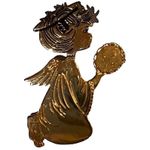 Two Unfinished Kneeling Gold Tone Angels Brooches Gold Photo 1