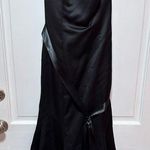 Vintage Lazaro Black Trumpet Cocktail Dress Satin Bow Size 8 Photo 0
