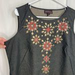 Dana Buchman NWOT women’s brownish gray metallic beaded floral sleeveless dress Photo 1