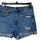 Madewell Womens High Rise Distressed Denim Shorts Jordie Wash Size 25 Photo 2