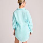 Vitamin A  Women's Long Sleeve Gauze Cover Up Shirt - Aqua L Photo 2